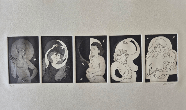 Le cycle de la Lune - Gravure