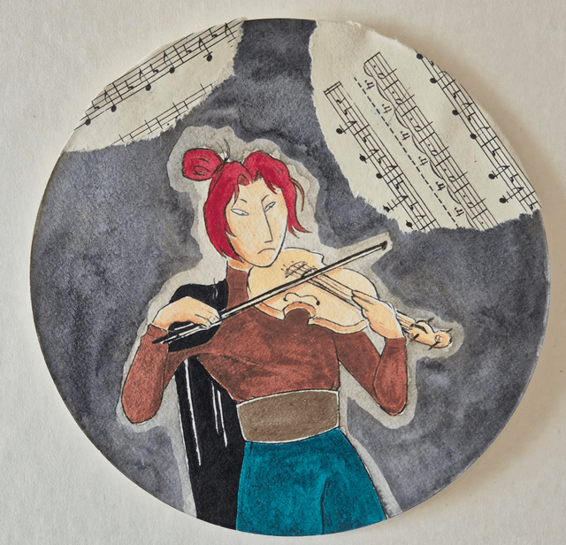 Ink24#30 Violon - Aquarelle