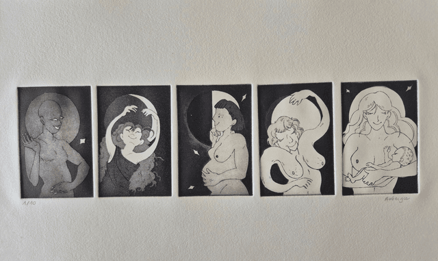 Le cycle de la Lune - Gravure