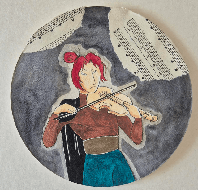 Ink24#30 Violon - Aquarelle